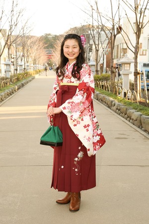 鎌倉小学生卒業袴女児7