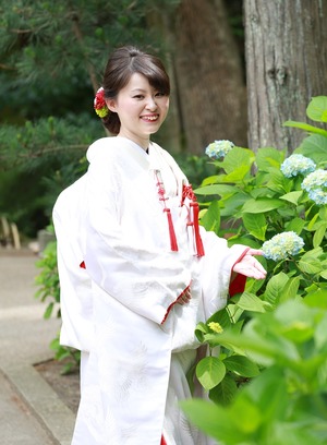 前撮り　白無垢　紫陽花　円覚寺