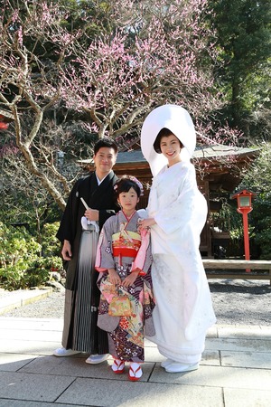 荏柄天神社家族結婚式写真