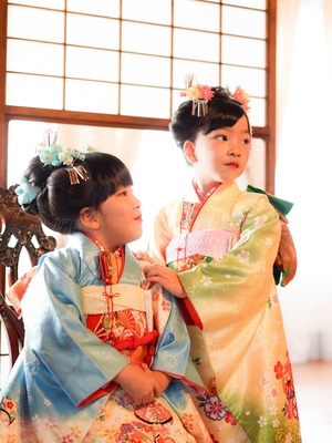 鎌倉七五三7歳写真 前撮り 双子でお祝い 9