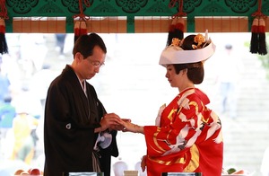 鶴岡八幡宮結婚式指輪交換