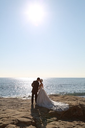 鎌倉婚礼洋装海ロケーション写真