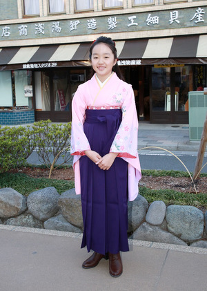 鎌倉小学生卒業袴 ピンク紺