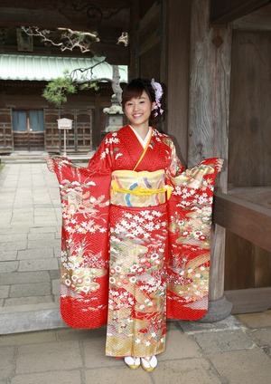 成人式 前撮り 屋外撮影 ロケーション写真 お寺山門 鎌倉