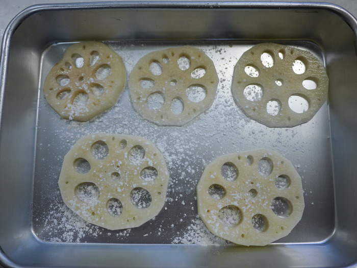 蓮根の生ハム挟み焼き6