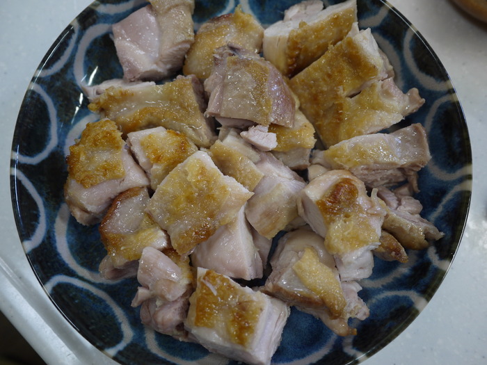 鶏肉の梅肉ソースがけ12