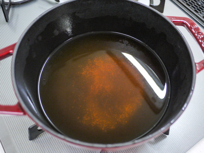 追い醤油がポイント「大根とタコの旨煮」7