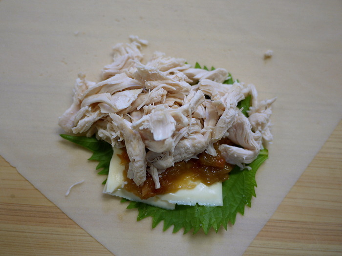 梅しそささ身チーズ春巻き8