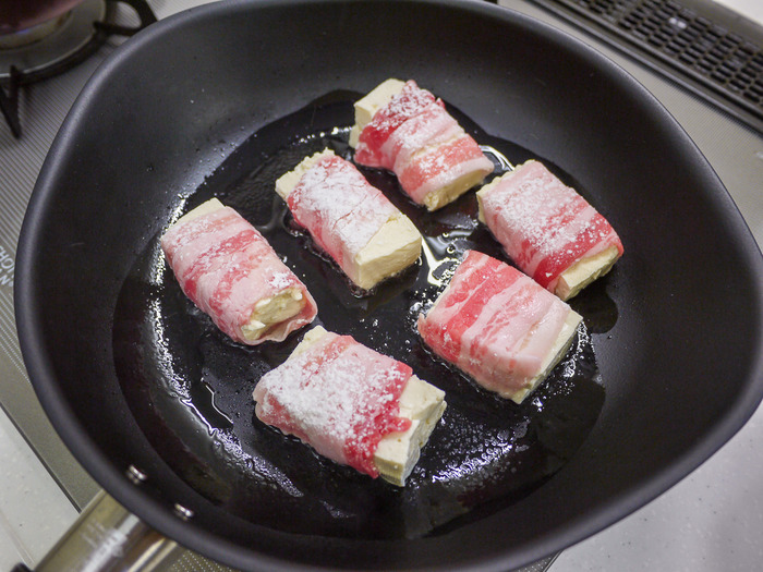 豆腐の豚肉巻き焼き8