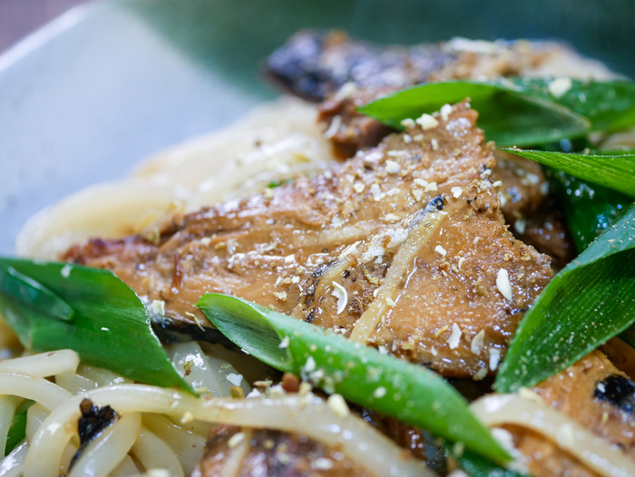 秋刀魚の缶詰で焼きうどん3