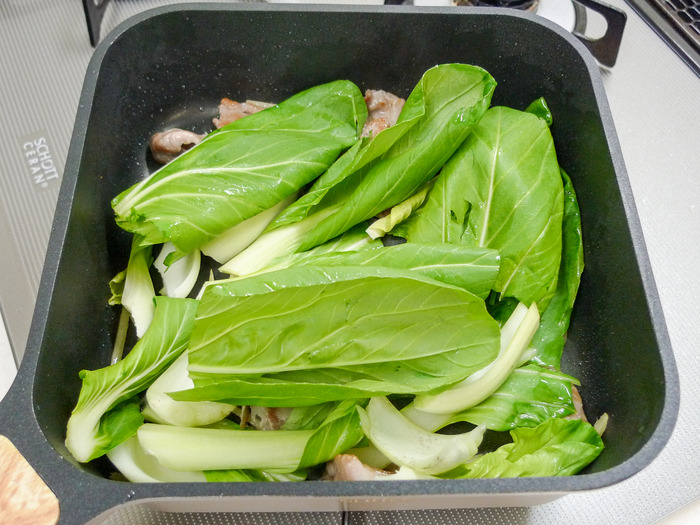 豚ロース肉とチンゲン菜の生姜風味炒め9