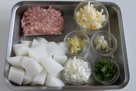 大根の葱味噌グラタン(材料)