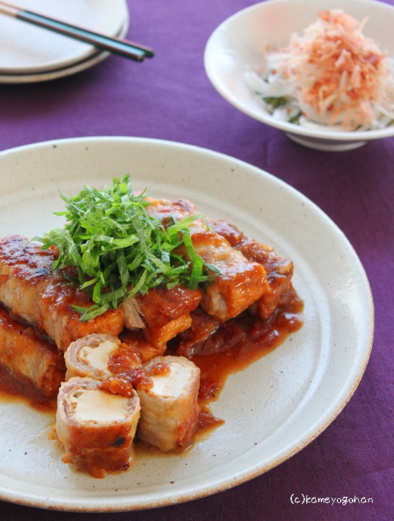 厚揚げの肉巻