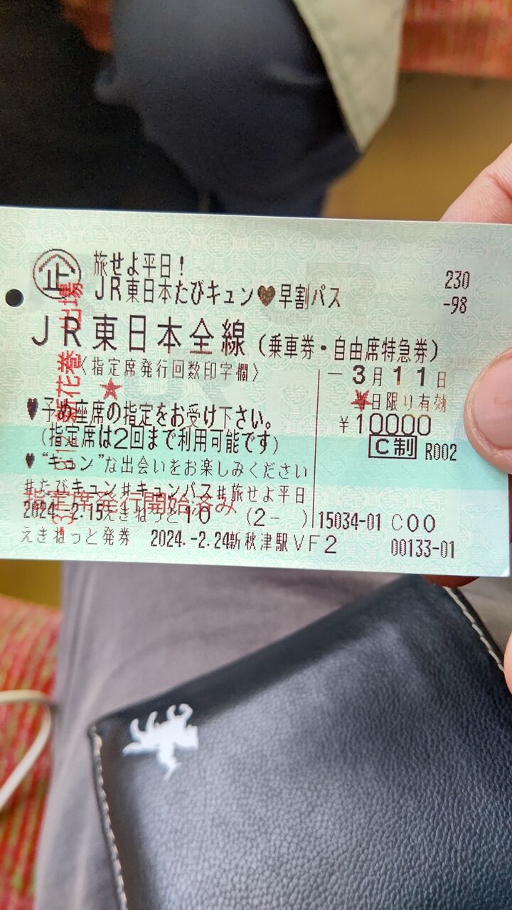 1日券 3月12日 3/12 JR東日本 キュンパス JR東日本 