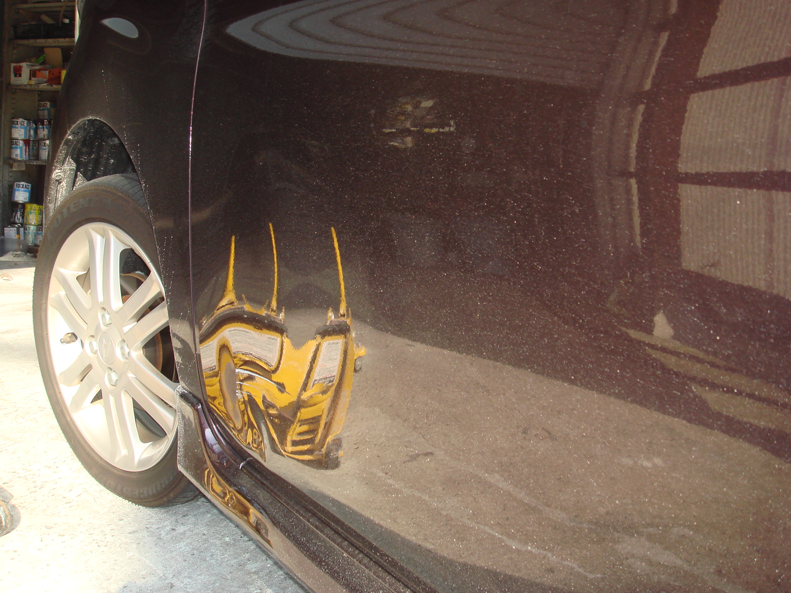 軽ワゴン車のドア サイドスポイラー修理事例 米子市から境港市にまたがる弓ヶ浜地区で３０年 車の修理をしている板金屋さんのブログです