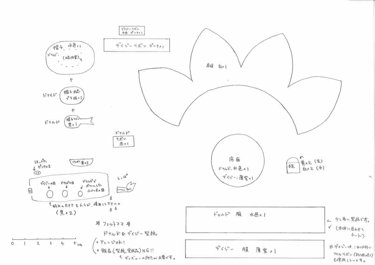 ツムツムアイス4種類 型紙公開 フェルトママ