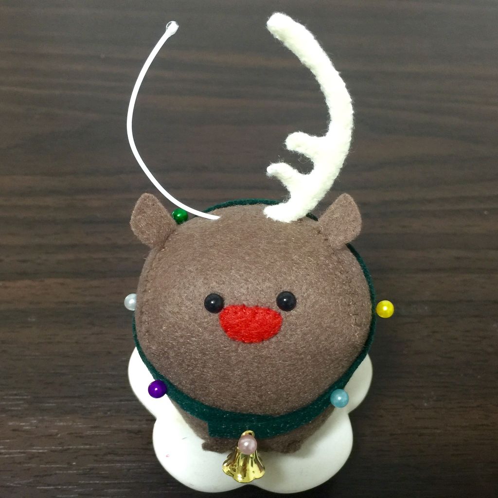 トナカイに、ツノが片方はえました(*^^*) : ☆フェルトママ☆