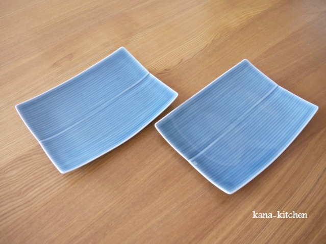 白山陶器 長方皿 ブルー : kana-kitchen