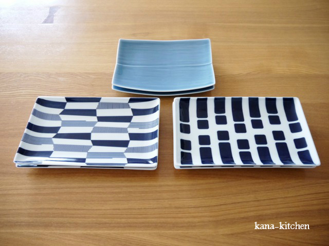 白山陶器 長方皿 ブルー : kana-kitchen