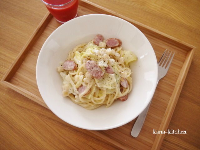 キャンベルクラムチャウダー使用 クリームスパゲッティ Kana Kitchen キャンベルクラムチャウダー使用 クリームスパゲッティ Kana Kitchen