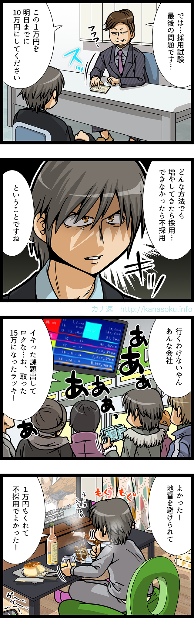 面接官「この1万円を1日で10万円にしてください」