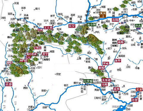 秦州成都襄陽洛陽　黄河中流域　漢水流域