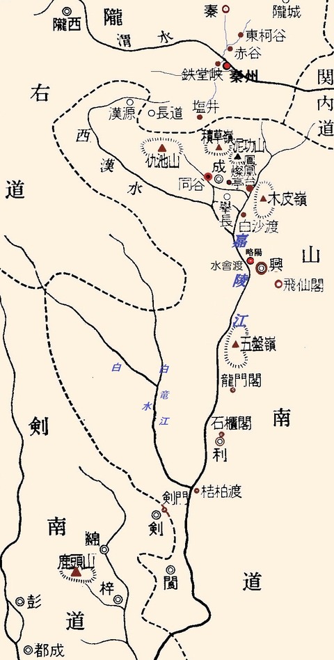 杜甫 体系 地図459同谷紀行