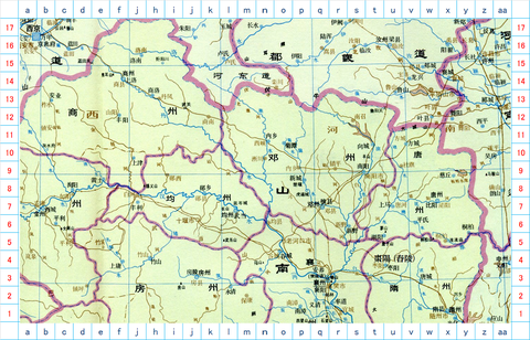 商山、南陽、襄陽　地図01