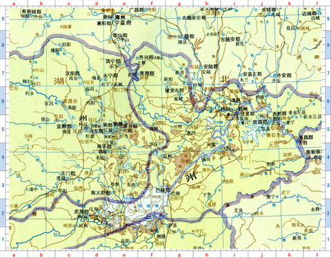洞庭湖北 荊州江陵 卾州武漢 郢州 方面地図01