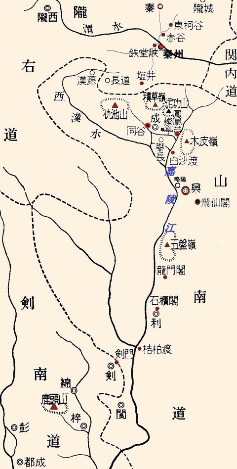 杜甫　体系　地図459同谷紀行