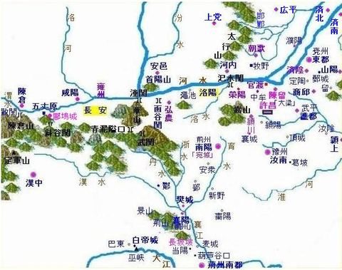 汜水関などの地図