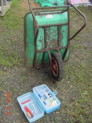 一輪車 ネコ 合体作戦でした ちょっとだけの農業