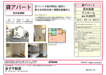 セキネハイツ45,000円_武州長瀬3分前久保南3_1DK33平米_1