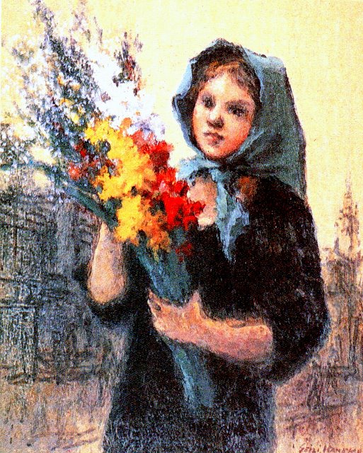 ウクライナの旅、「28 モスクワの花売り」 : 金子誠治アトリエ