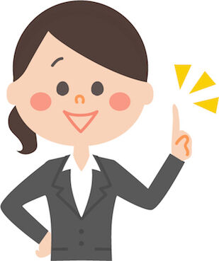 女性指差し