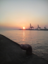 大阪湾の夕陽