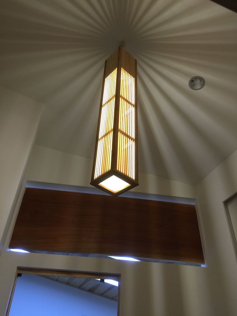 和風 手作りled縦格子照明器具 彩デザイン工房