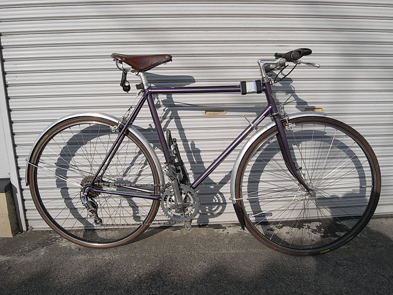 茶色の自転車再生 自転車散歩道 茶色の自転車再生 自転車散歩道