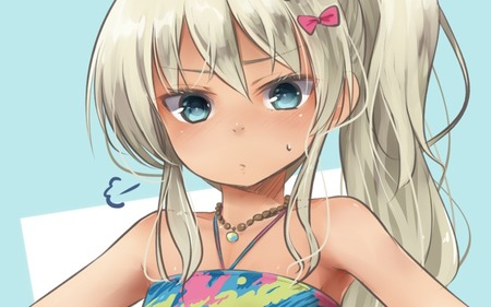 【艦これ】水着グレのおなか  水着が終わるとおなかを隠してしまうから今のうちに堪能しておく　他