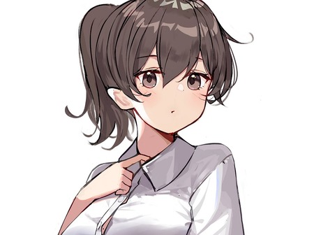 【艦これ】胸のボタンが外れちゃってる制服加賀さん　他