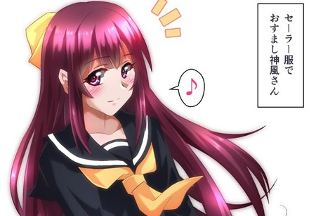 【艦これ】セーラー服でおすまし神風さん　他