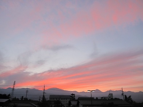 信州 長野県 生坂村 安曇野 夕焼け