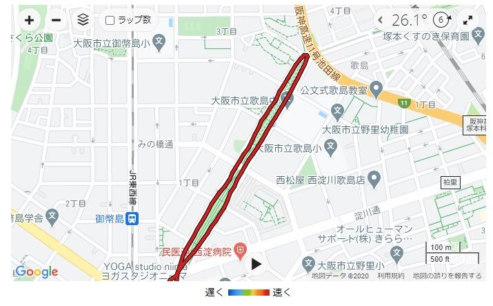 速度別コース軌跡色変更 Karkarの とりあえず走っとく