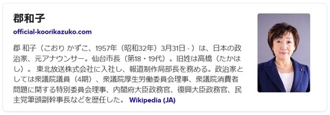 郡和子仙台市長は立憲民主党