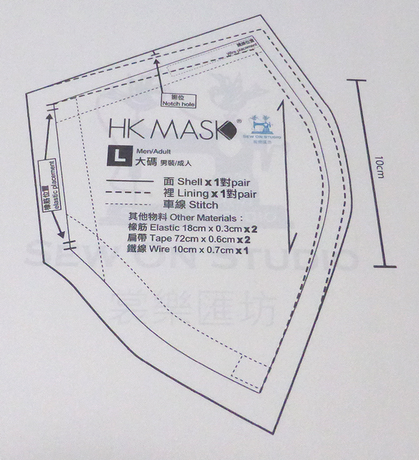 マスク 型紙 Hk