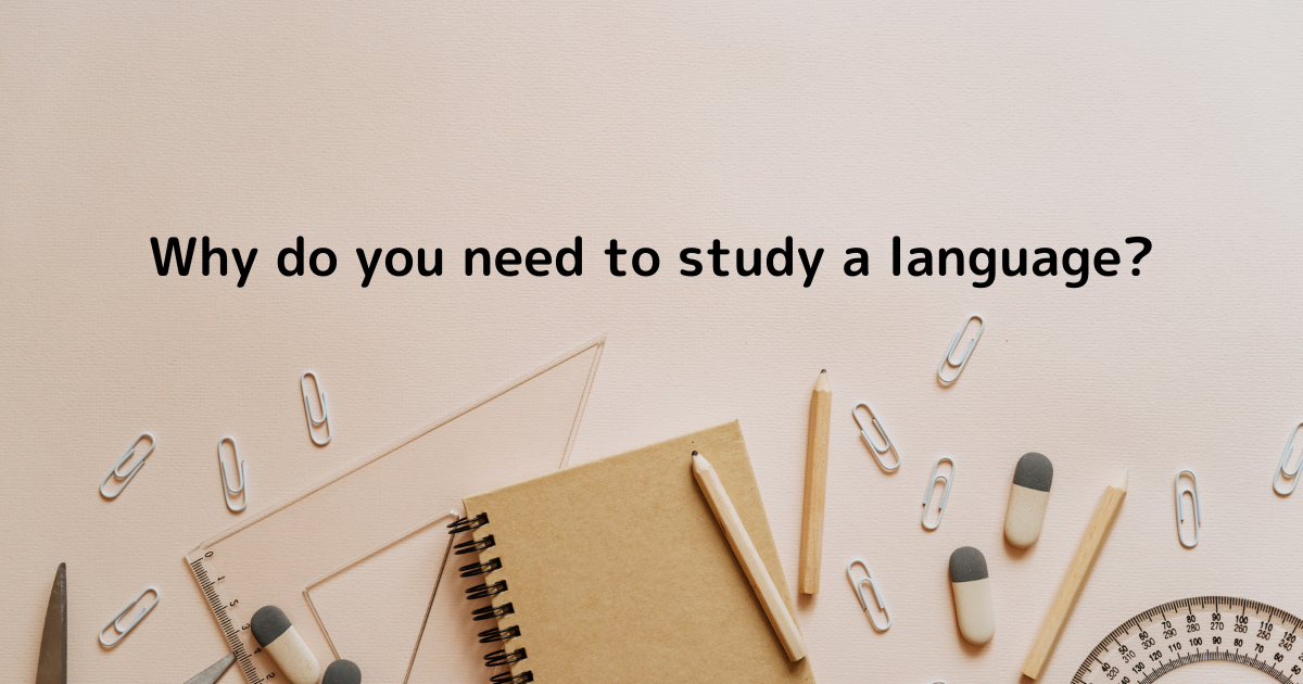 Why do you need to study a language