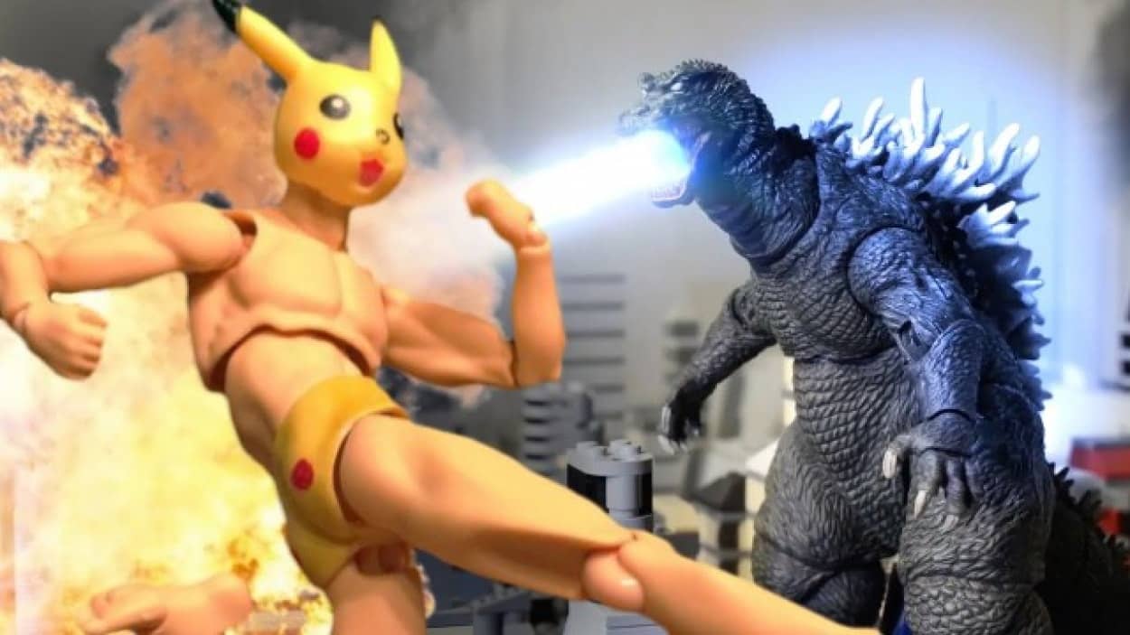 ピカチュウめいたマッチョマンが肉体の身でゴジラと戦うストップモーションアクションムービー「Pexachu VS Godzilla 」