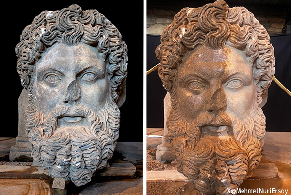 トルコの古代都市遺跡で見事な大理石の「ゼウスの頭部」が発見される