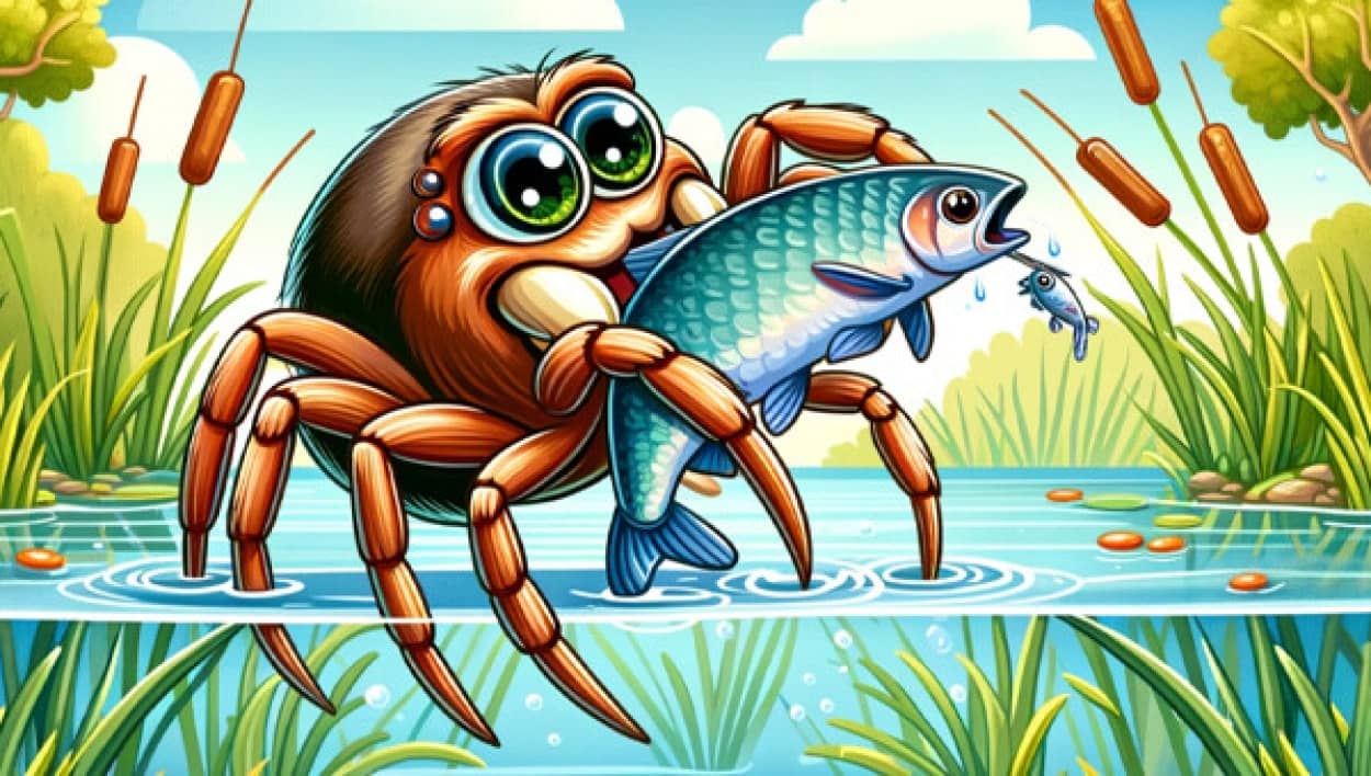 絶滅寸前の魚を食べるクモを再発見