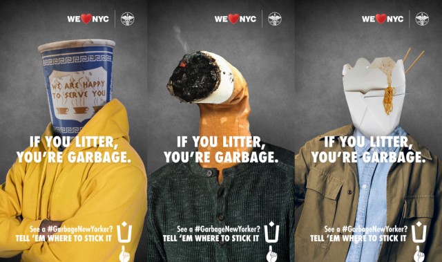 ニューヨークで、大胆な写真を使ったゴミのポイ捨て防止キャンペーン広告がえぐい